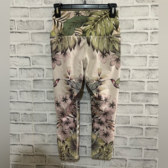 Women’s Evolution and Creation tropical leaf & floral print leggings Medium - Picture 2 of 4